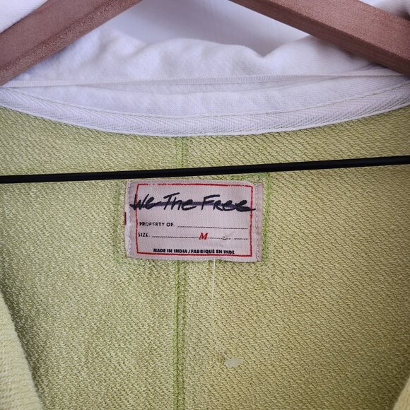 NWOT Free People We the Free Clean Prep Polo Pullover Cotton Sweatshirt Lime M - Picture 6 of 6